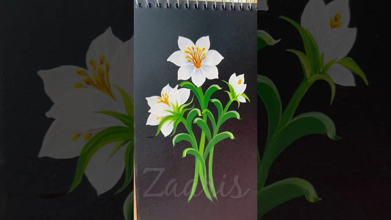 23 ✨🌼WHITE flowers 🌼acrylic 🖌️🎨#shorts #viral #whiteflower #acrylicpainting # #art #flowers