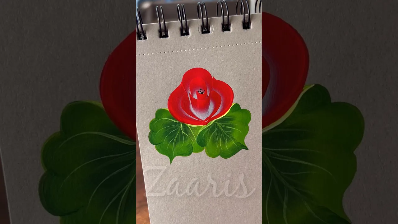 366 Red Rose 🌹acrylic painting #rosepainting #flowerart #shortsfeed #artclass #flowerpainting