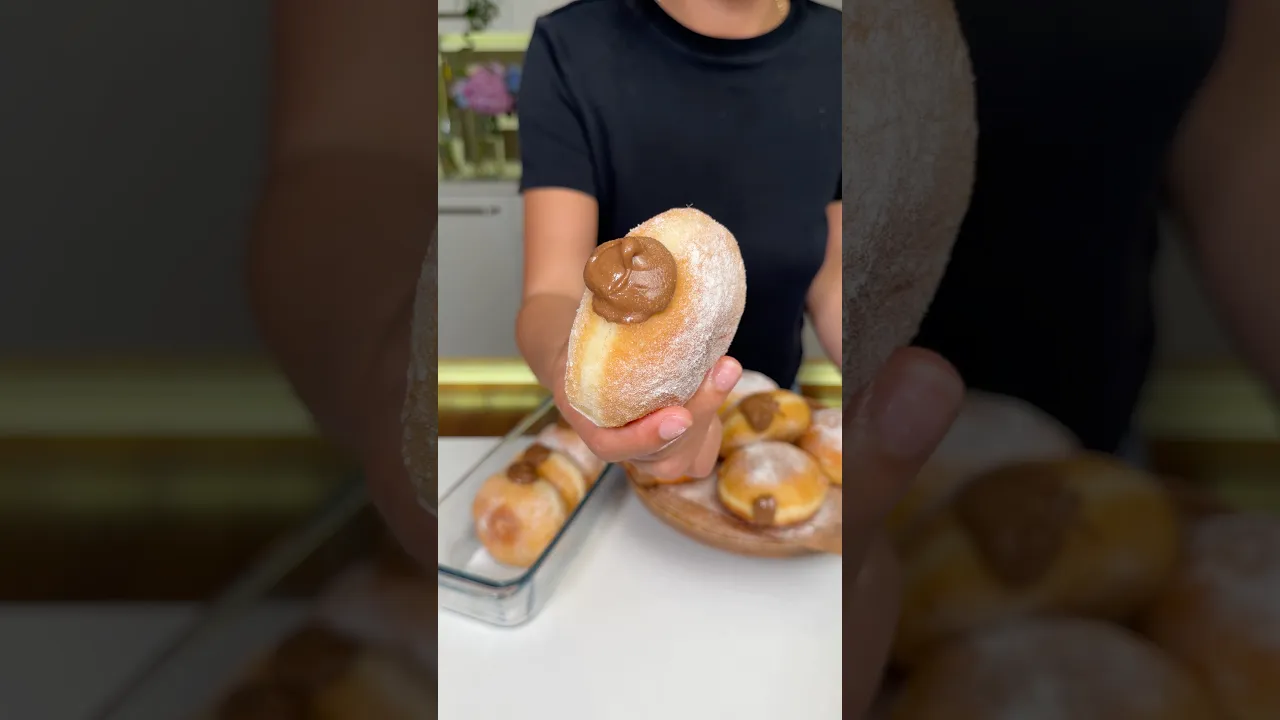 Homemade Chocolate Berliner 🍩 English ⬇️ #busezeynep #berliner #krapfen