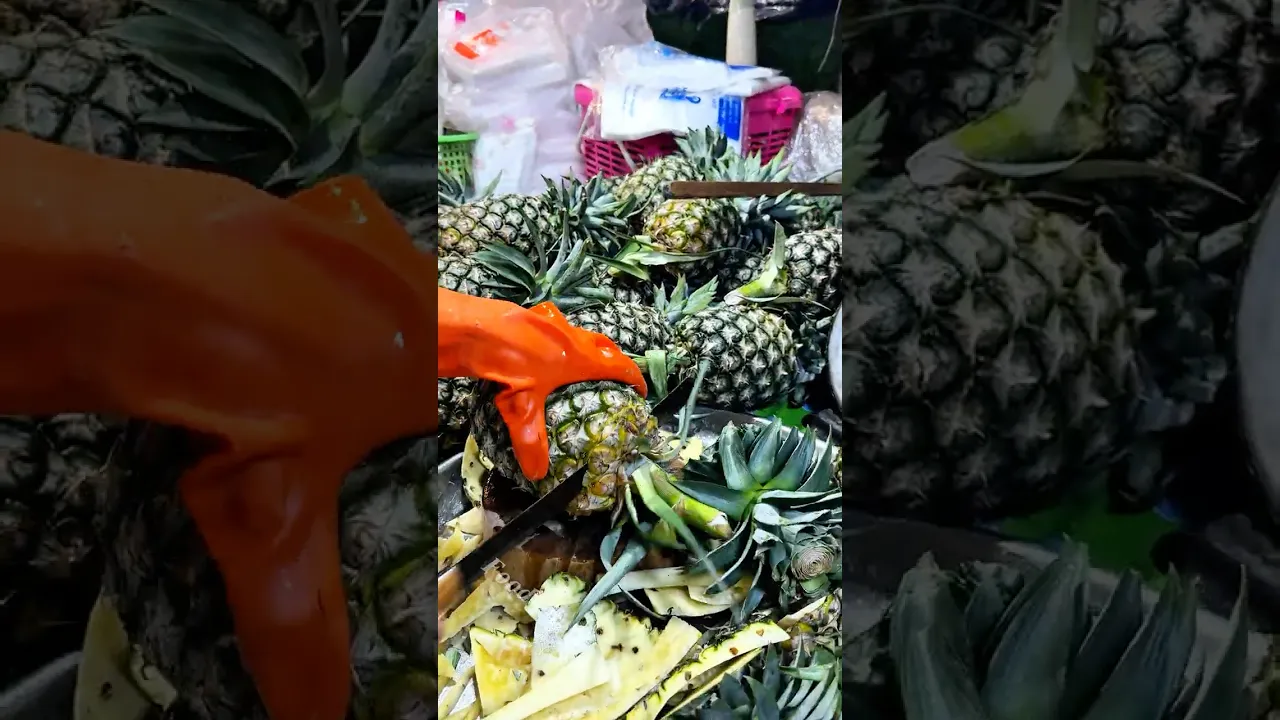 So Juicy Pineapple Cutting in Bangkok