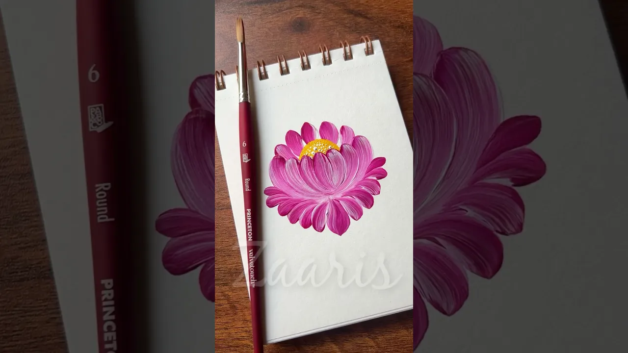 1022 🎨🌺Simple pink Flower painting using acrylic 🎨 #flowerpainting #shorts #art