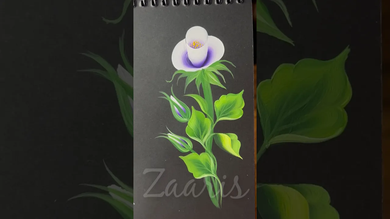 82 💜💚PURPLE ROSE🌹acrylic 🖌️🎨for beginners 💯#shorts #art #purple #viral #rose #beginners #acrylic