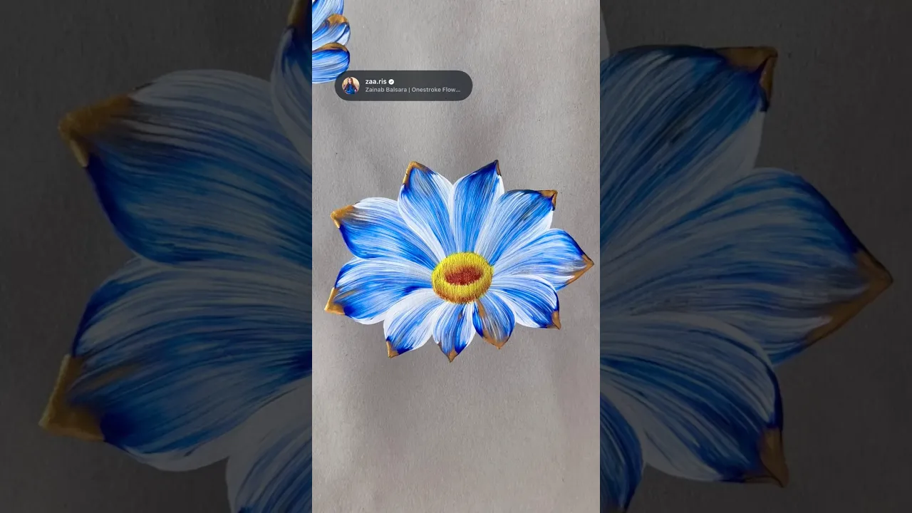 452 💙👌🎨Simple beginner flower art 💯👌🎨💙 #art #shortsfeed #beginners #painting