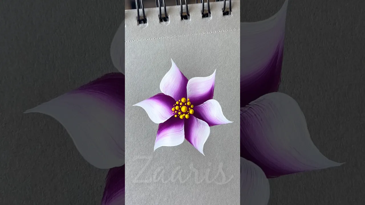 197 💜👌💯One Stroke Painting 🌸Beginner friendly PURPLE 🌸🌼acrylic 🎨🖌️ #shorts #purple #viral #art