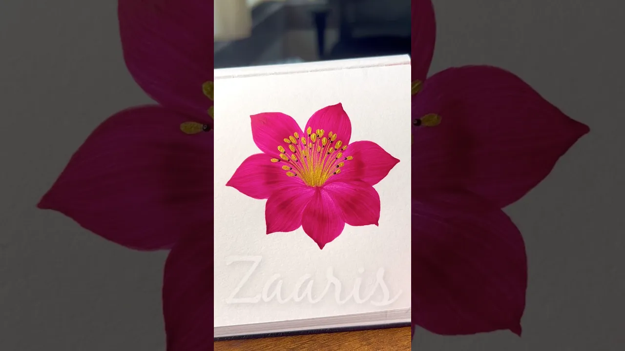 41 🌸PINK flower🌺 for beginners using acrylic🖌️🎨#shorts #viral #beginners #flowers #yt #pink