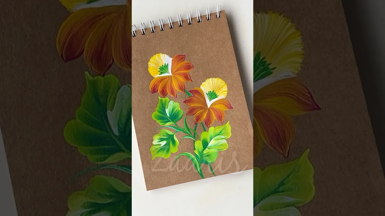 950 💛💖🫶💯Vibrant simple flower painting using acrylic 🎨💯🫶💖 #flowerpainting #shorts #art