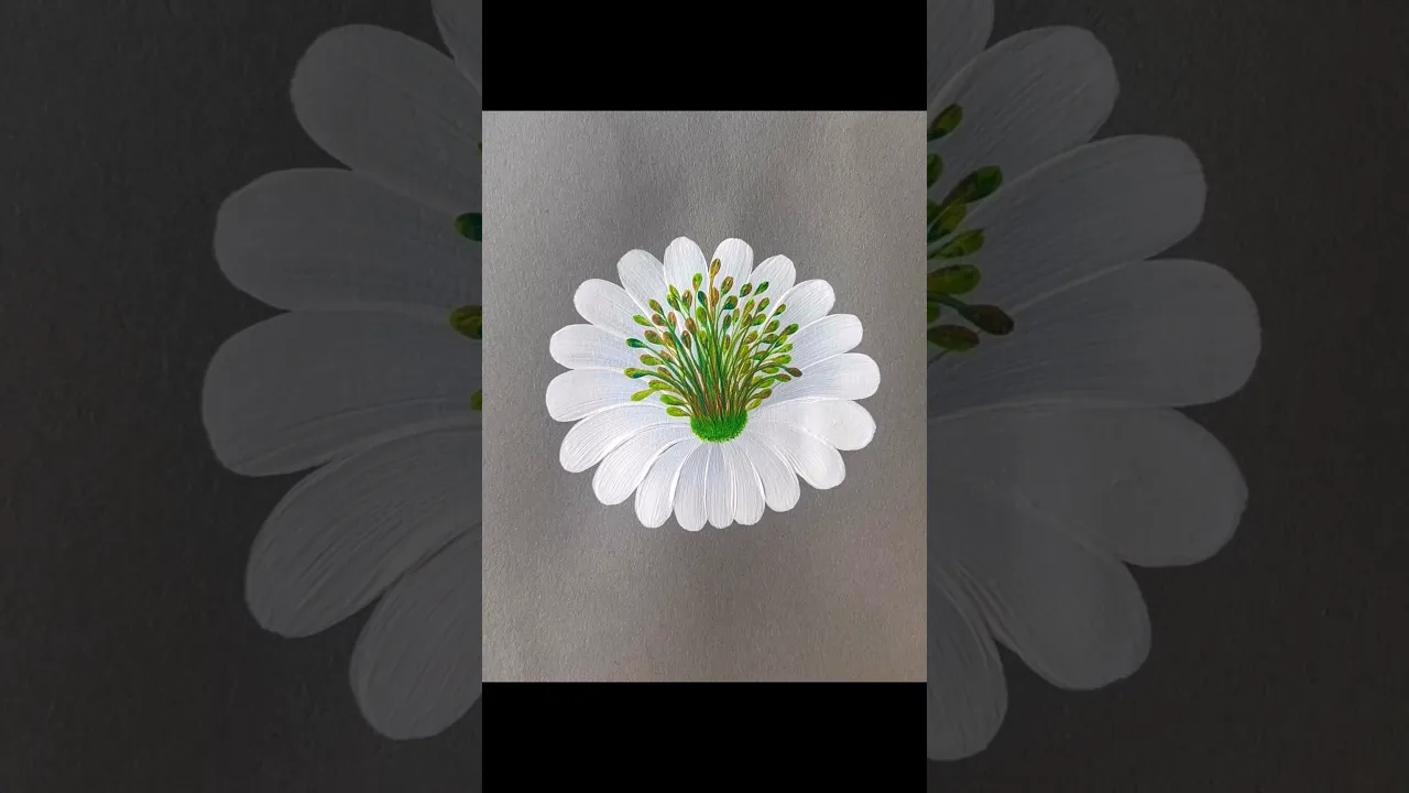 307 💚👌White flower painting for beginners 🖌️🎨 #beginnerfriendly #art #flowerart #painting