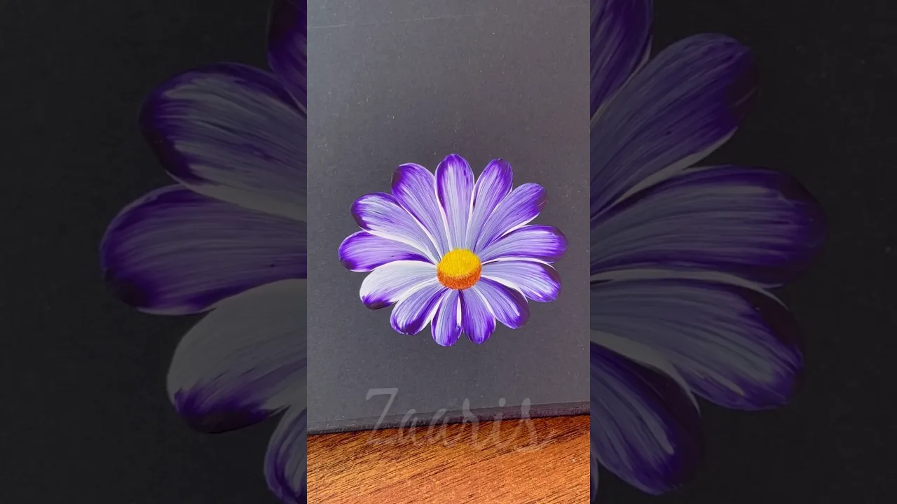 158 💜EASIEST PURPLE flower 🌺 acrylics 🎨beginner art🖌️💯🫶 #shorts #purple #viral #beginner #art #yt
