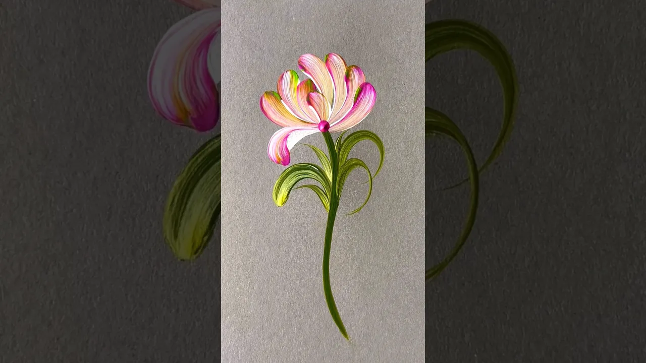 462 BEGINNER ART ｜ OneStroke flower painting using acrylic paints 🖌️🎨🫶🏻💯