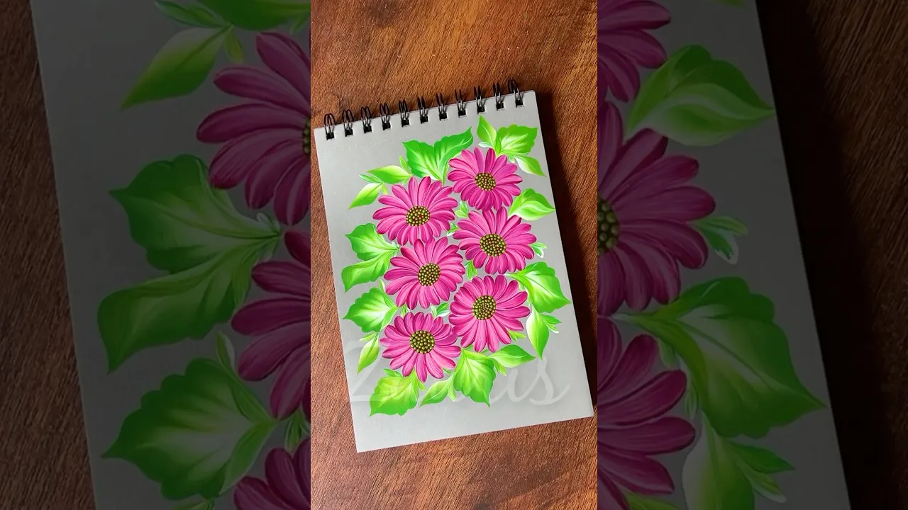 1139 🌺🎨💯🌿✨🫶Gorgeous VIBRANT BUNCH of flowers painting, using acrylics 🎨🌺✨💯🌿🎉💖🫶 #shorts