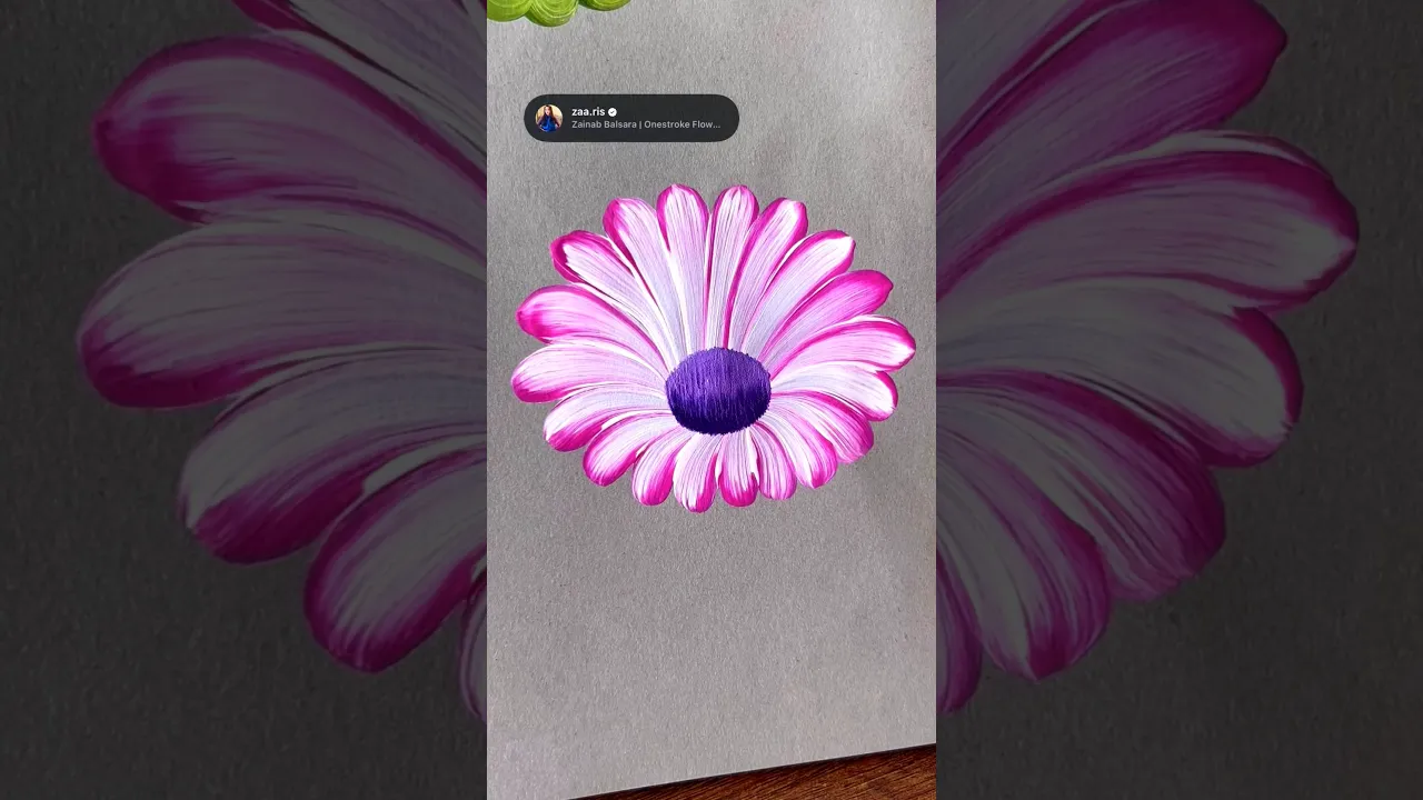 461 🩷🤍🫶🏻Gorgeous Pink & White Flower painting using acrylic paints & simple round brush strokes 🖌️🎨