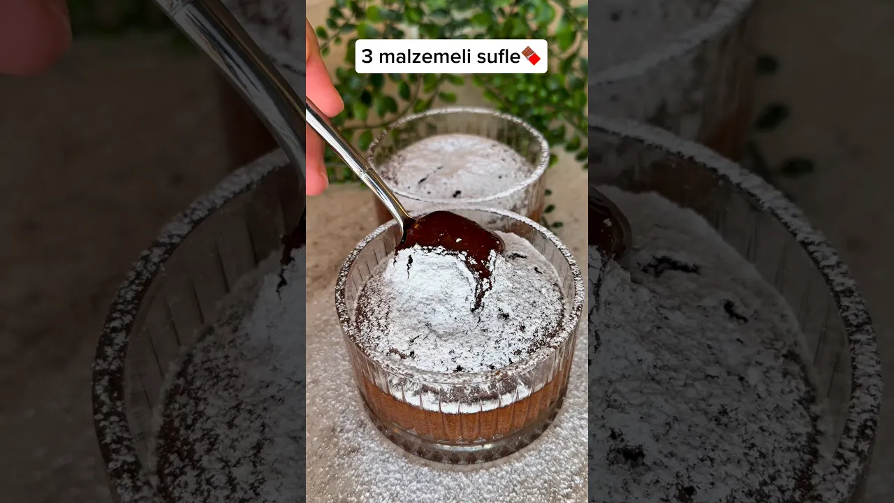3 malzemeli pratik sufle😍🍫#food #tarif #recipe #baking #pratiktatlitarifleri #globalcuisine #pasta