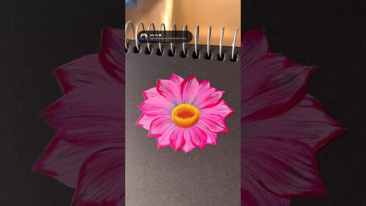 438 Gorgeous PINK FLOWER painting using acrylic paints 🖌️🎨 #shortsfeed #art #flowerart #shortsviral