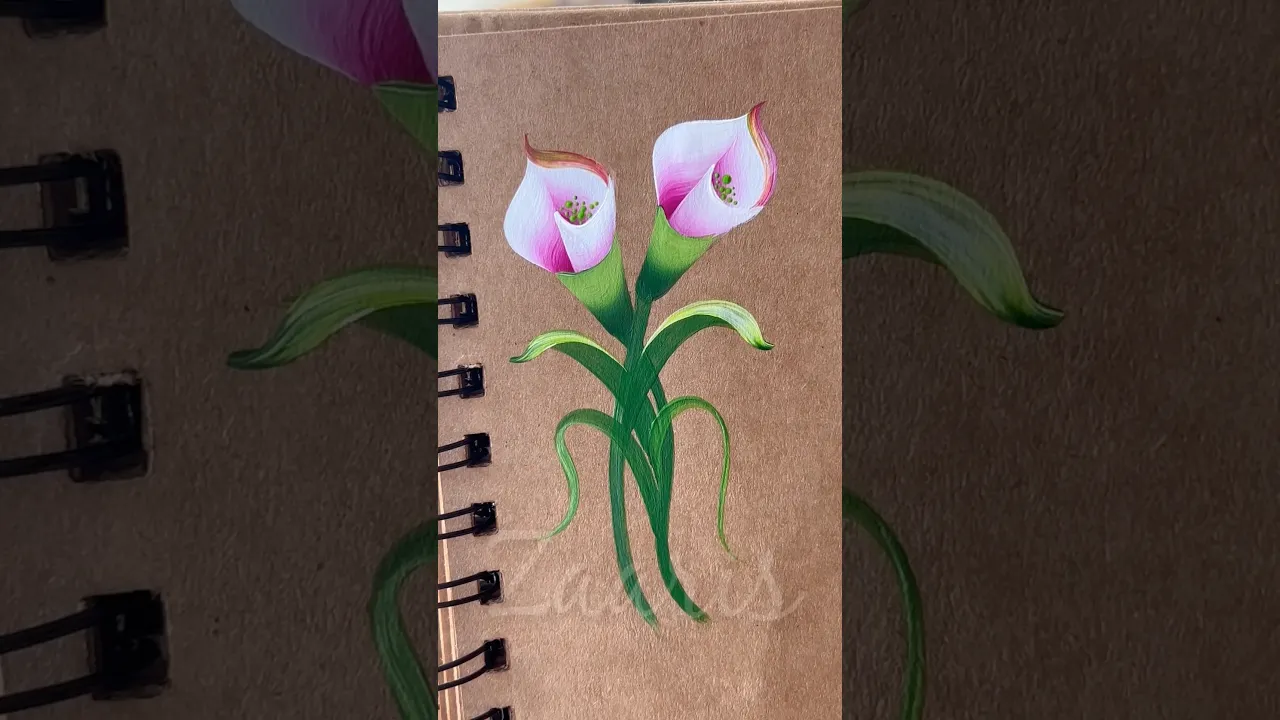 108 🌸🌿WOW💖PINK flowers🌺painting using acrylic🖌️🎨 #shorts #art #viral #pink #flowerpainting #wow