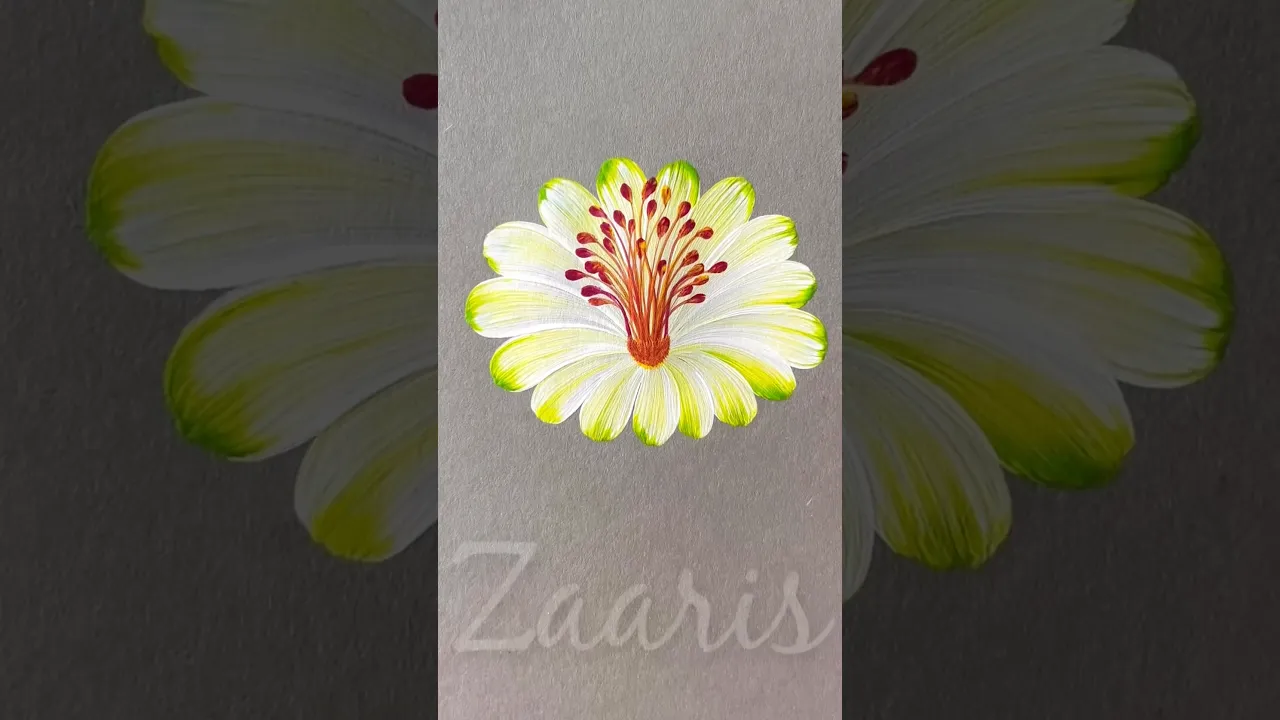 275 Simple beginner friendly flower 🌺 painting using acrylic 🎨🖌️ #art #shorts #beginnerfriendly