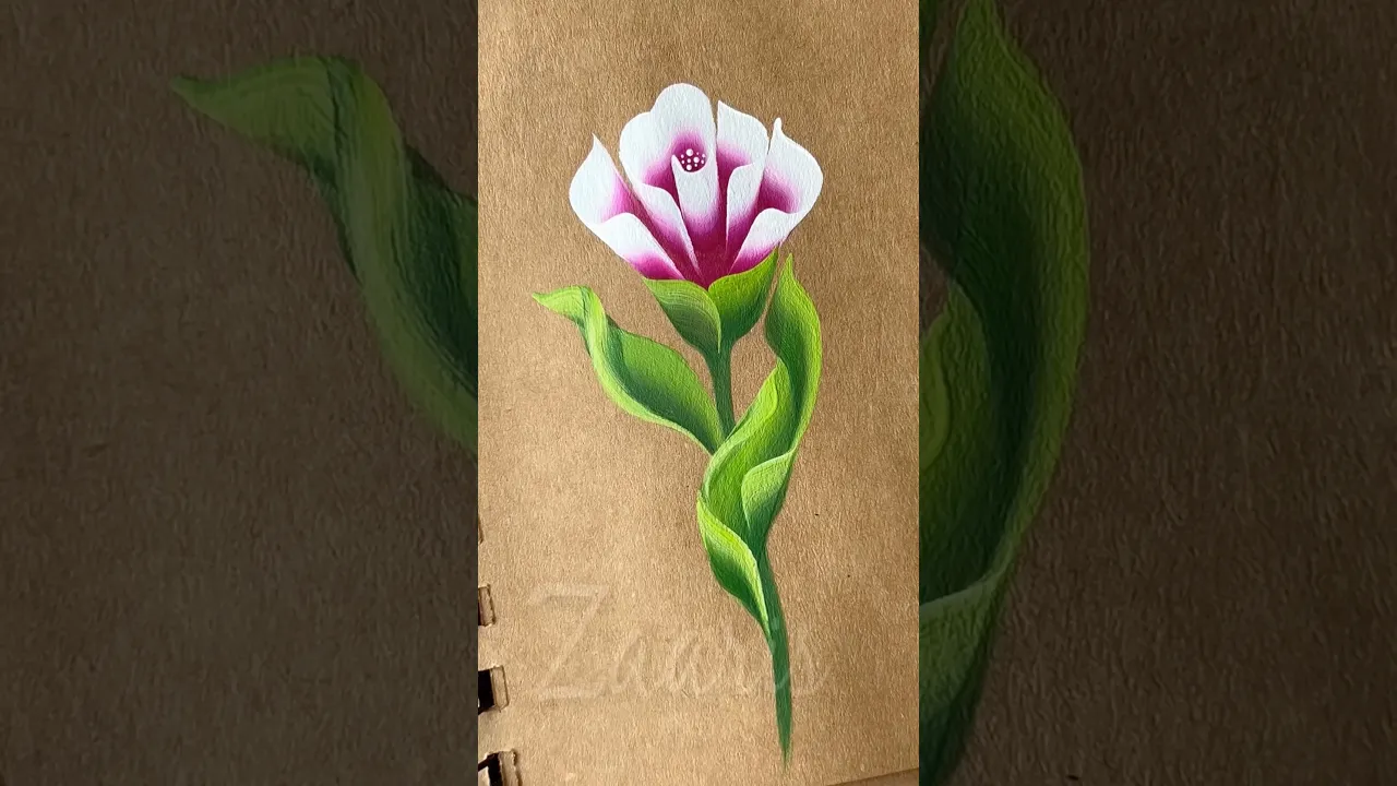 12 🩷WOW✨pretty PINK FLOWER 🌺 acrylic 🖌️🎨💯#shorts #viral #wow #pink #acrylic #flowerpainting #art