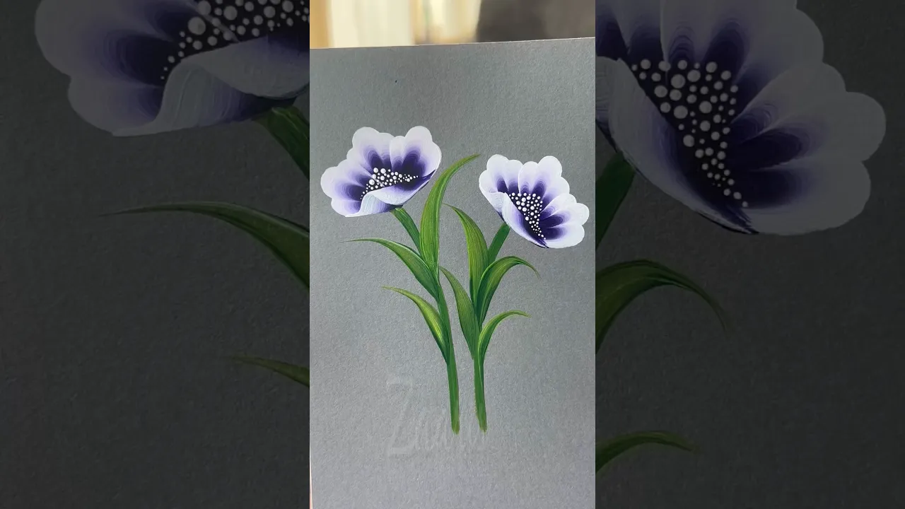 19 🪻💜PURPLE flowers🪻acrylic painting 🖌️🌈🎨#shorts #viral #purple #flowers #acrylicpainting #reels