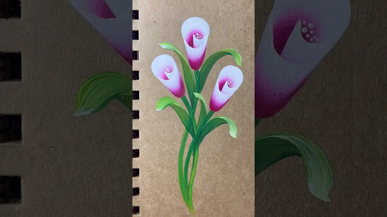 299 Pink one stroke acrylic flower painting 🌸#shorts #flowerpainting #pink