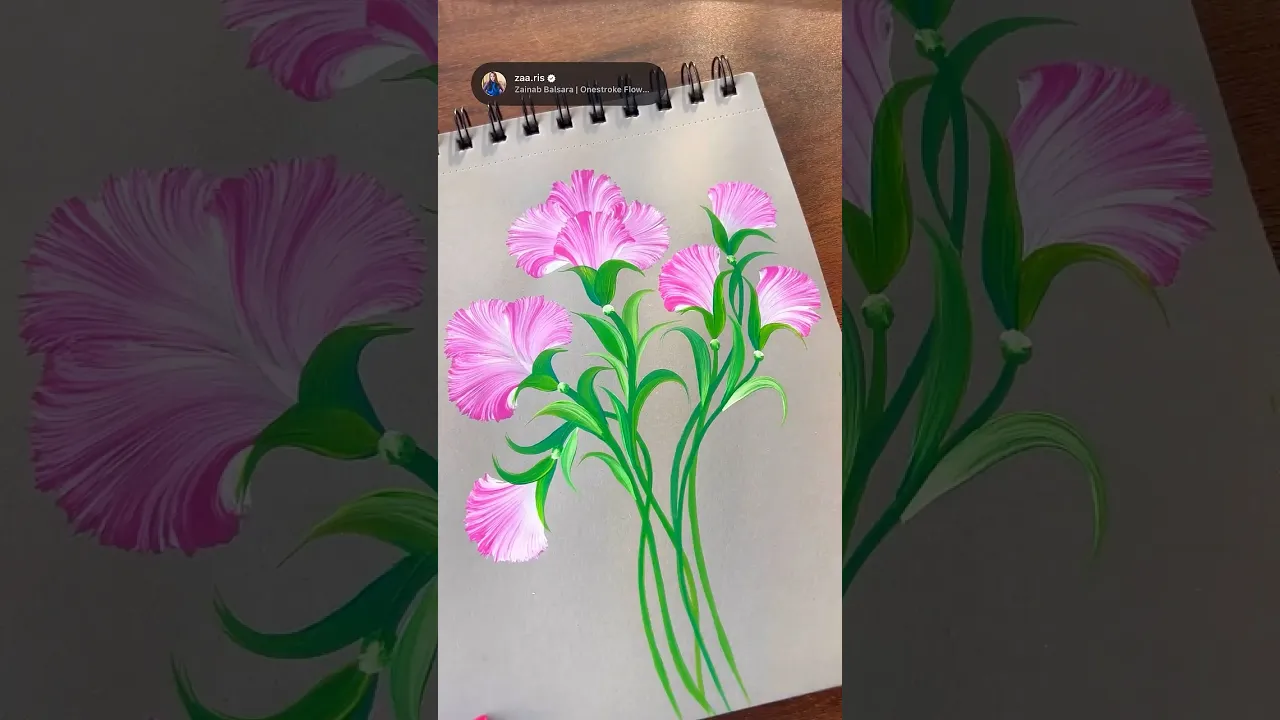 419 💛💚🌸🌹Simple flower painting using acrylic paints 🎨 ✨❤️#flowerpaintingacrylic paints #shorts