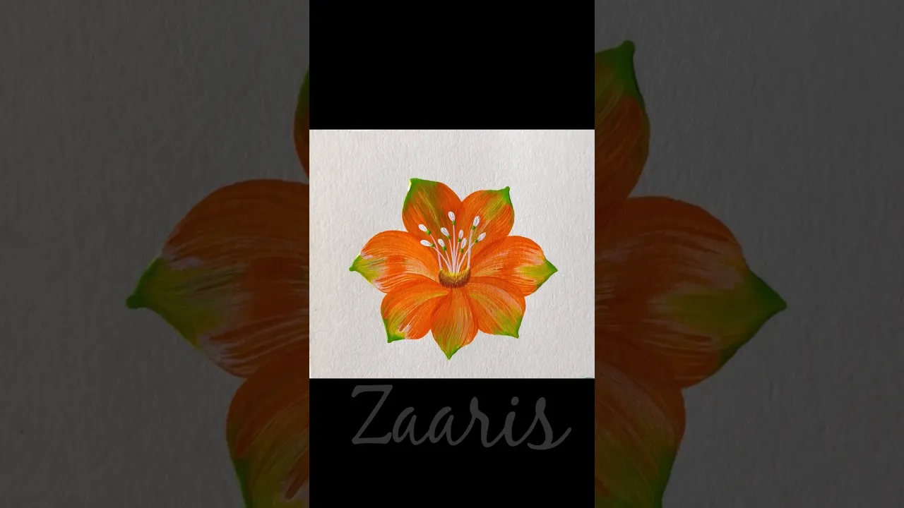 112 🧡💚ORANGE flower 🌼Acrylic 🖌️🎨 #shorts #orange #flowers #viral #acrylic #painting