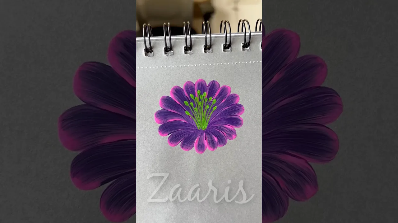 109 💜🪻Wow🌈PURPLE flower painting using acrylic🎨🖌️ #shorts #purple #flowerpainting #wow #art #viral