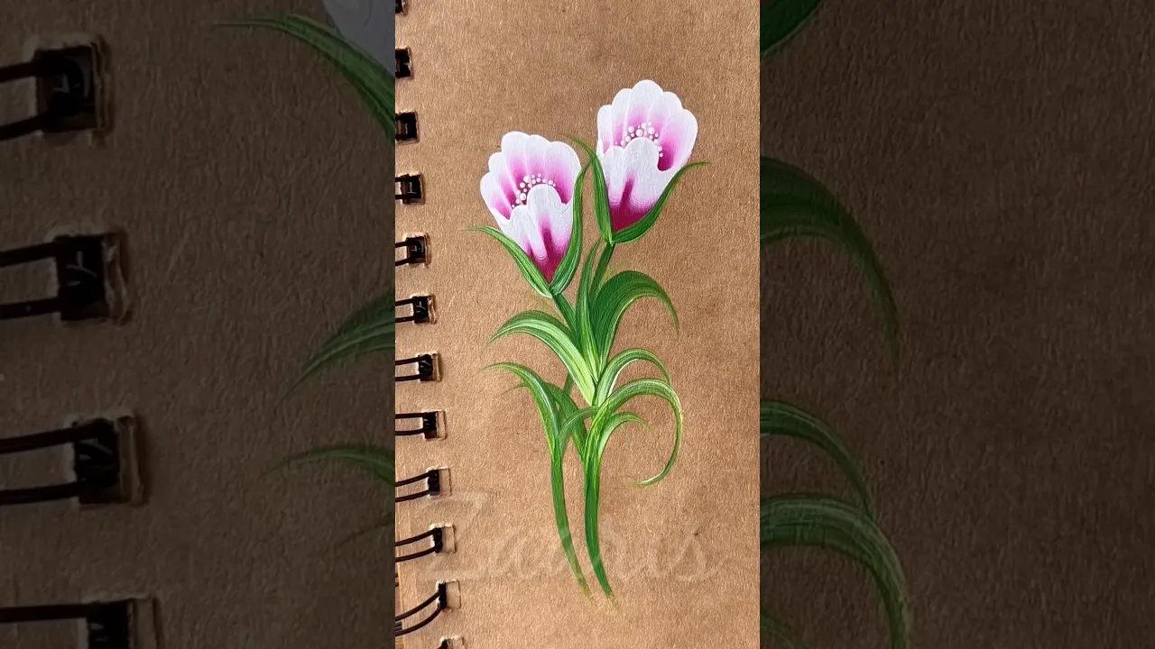 188 🩷🌸🌺One Stroke painting ❣️PINK Flowers using acrylic 🖌️🎨 #shorts #viral #acrylic #art #pink