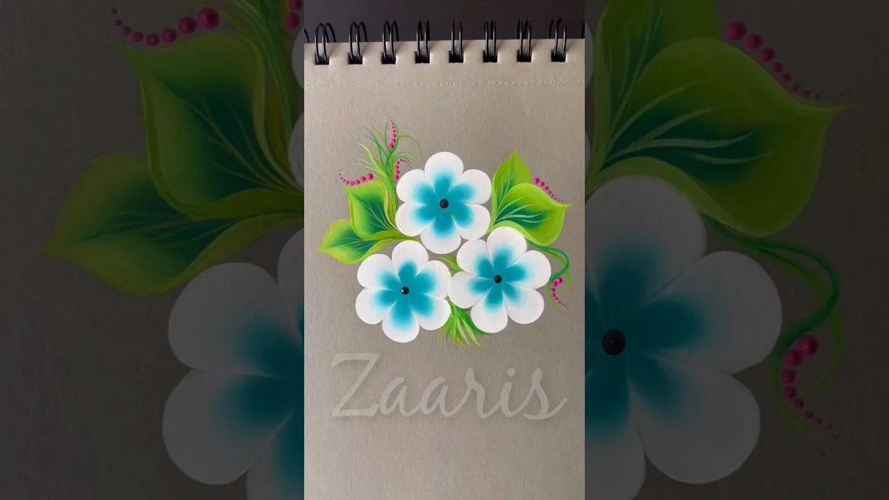 329 BLUE flower , acrylic painting design🩵🖌️🎨 #acrylic #beautifulflowers #beginnerfriendly