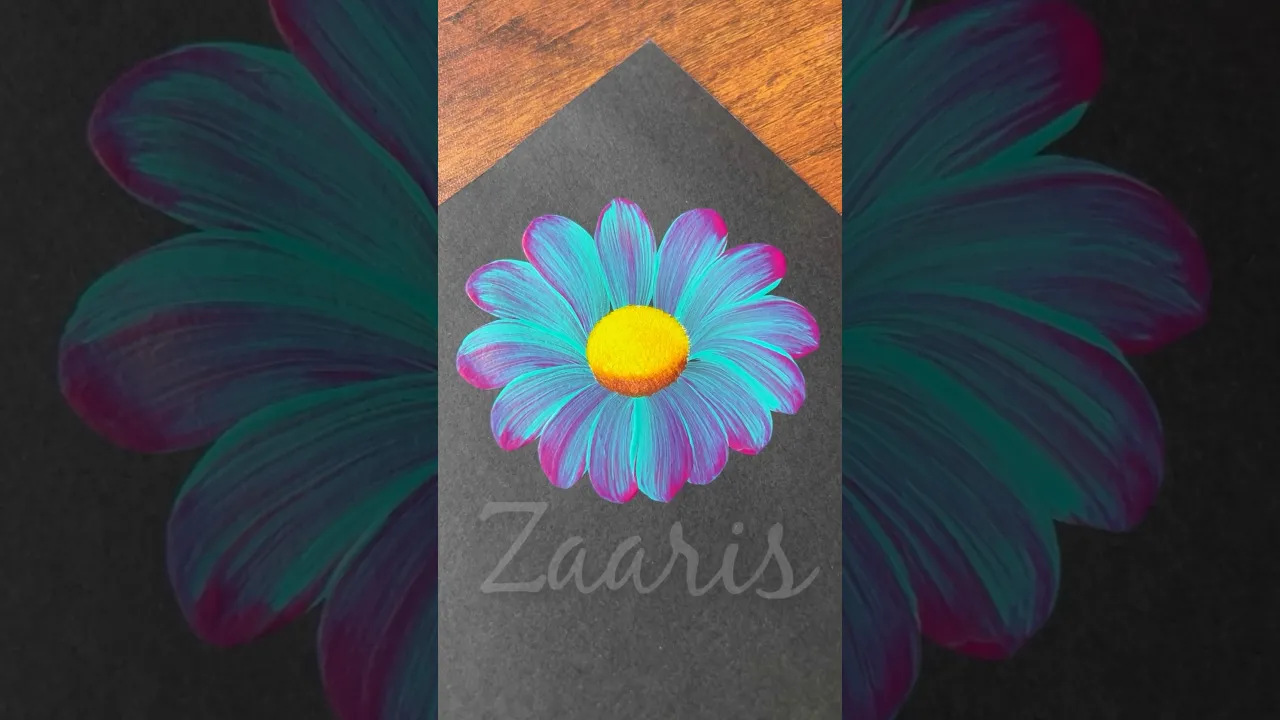 1150 🩵💖🩵💯✨🫶🎨 EASIEST flower painting using the double loading method with acrylics💯🫶🎊🎉 #shorts