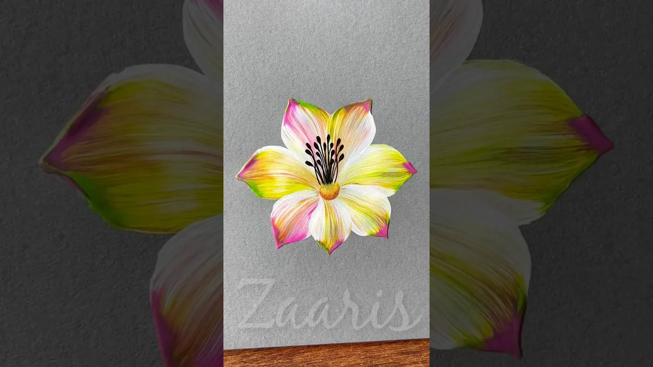 98 🌺Flower painting with acrylic colours 🌼🖌️✨#shorts #flowers #art #beginners #acryliclesson #viral