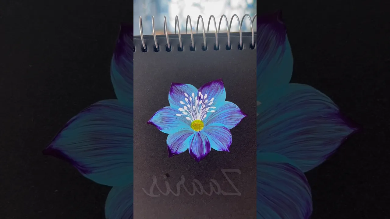 312 Round brush painting ｜ Flower 💜 ｜ Acrylic 🎨 #love #art #beginnerfriendly