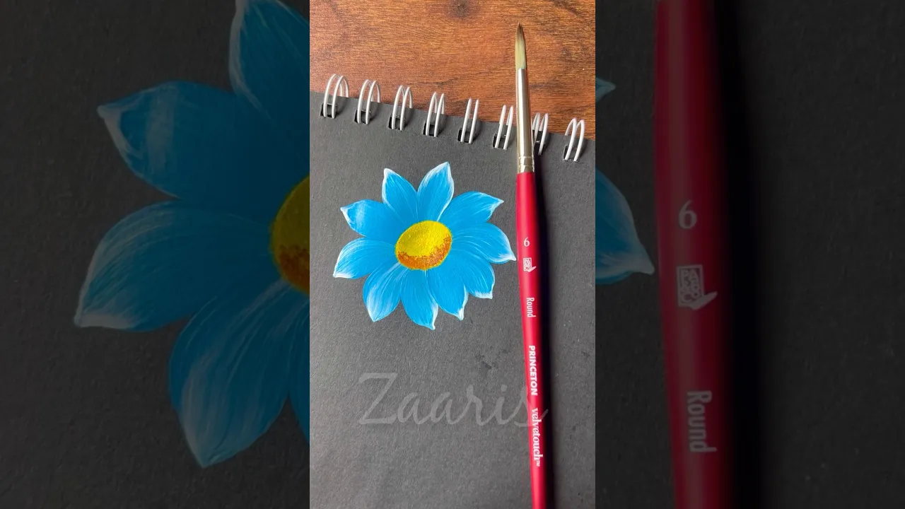 1198 💙🩵🎨💜💖💯Super quick and easy BLUE & WHITE flower painting using acrylic paints 🎨💙❣️✨ #shorts