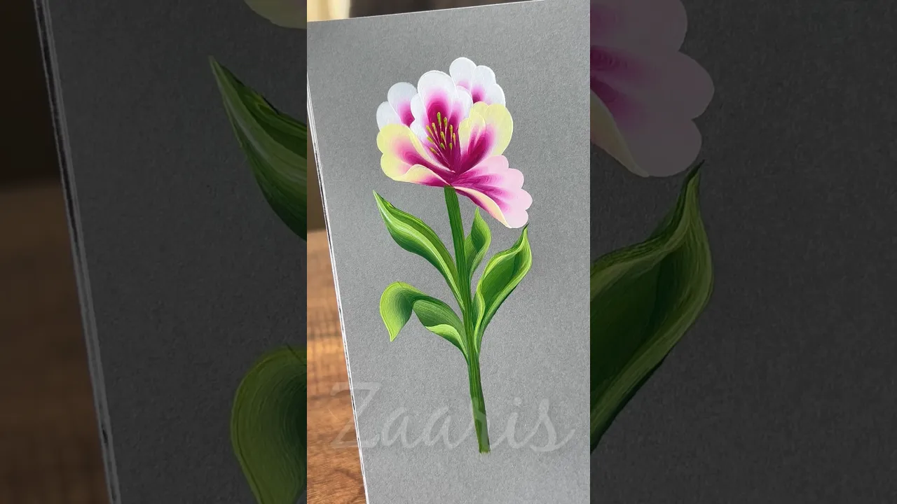 30 💖Gorgeous PINK🌷acrylic 🖌️🎨#shorts #pinkflower #acrylic #gorgeous #viral #painting
