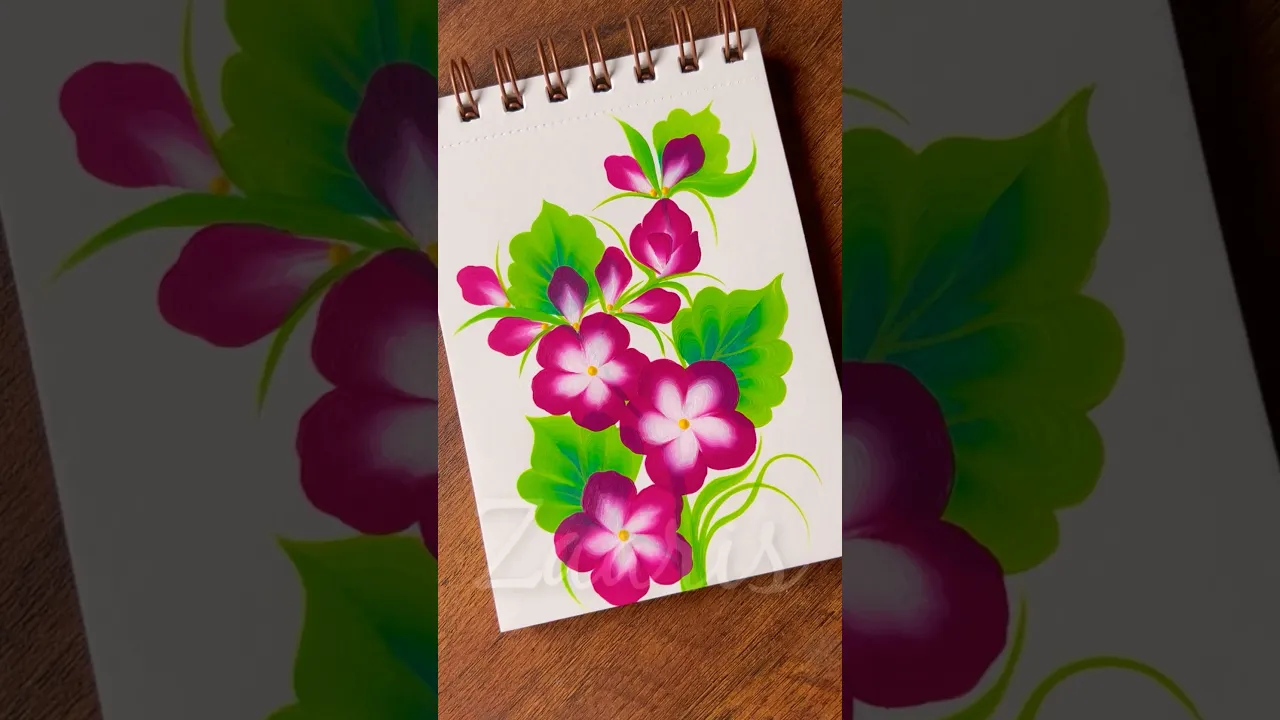 983 💖🌺🎨Simple flower painting using acrylic paints 🎨💯🌿🌺 #flowerpainting #shorts #art