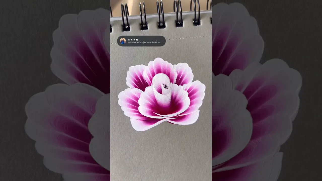 429 One Stroke flower painting ｜ Acrylic paints #shorts #youtube #painting