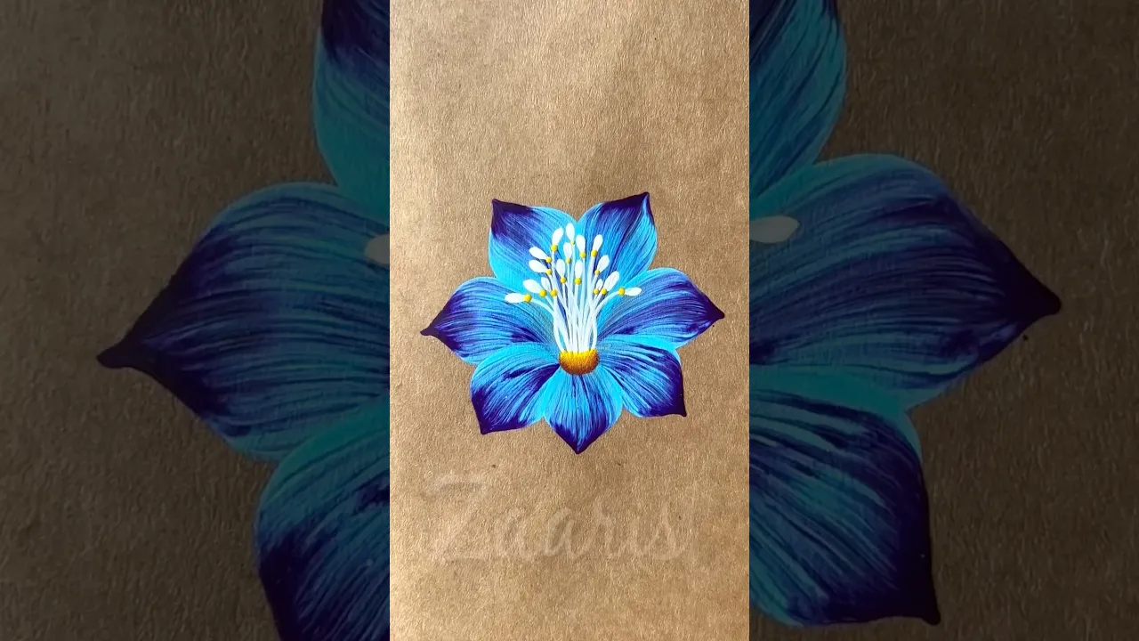 235 🩵💜BLUE PURPLE , beginner friendly 🎨🖌️using acrylic🎨 #art #flowerpainting #shorts #purple #blue