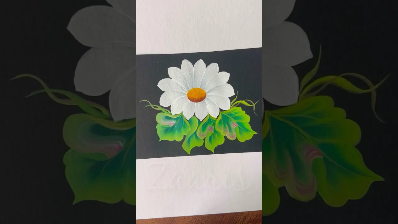 974 🤍💚💯🫶Easy WHITE flower painting using acrylic paints 🎨💯🫶 #flowerpainting #shorts #art