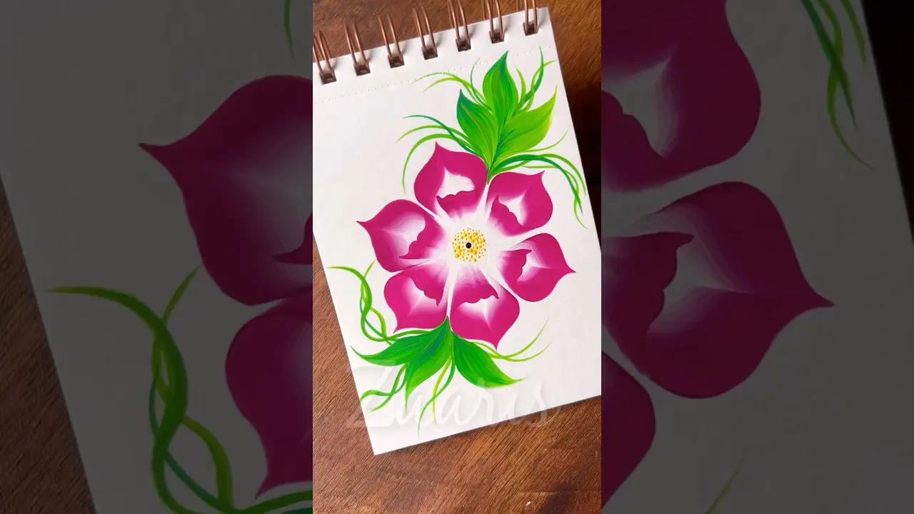 956 🎨🫶💯🌿Beautiful flower painting using acrylic paints 🎨🌺🫶🌿 #flowerpainting #shorts #art