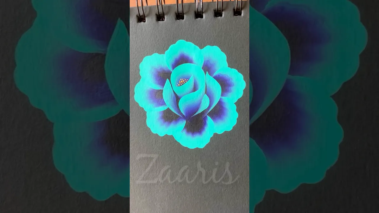 978 🩵💜💯🌿Easy flower painting using acrylic paints🎨💜🩵🫶 #flowerpainting #shorts #art