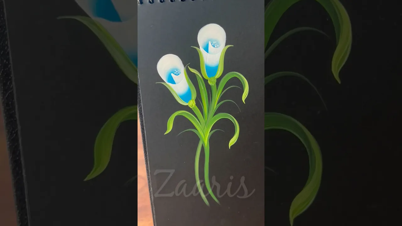 255 🩵👌🖌️Simple flower painting using acrylic paints 🎨🫶💙💚 #shorts #flowers #art #ytshorts