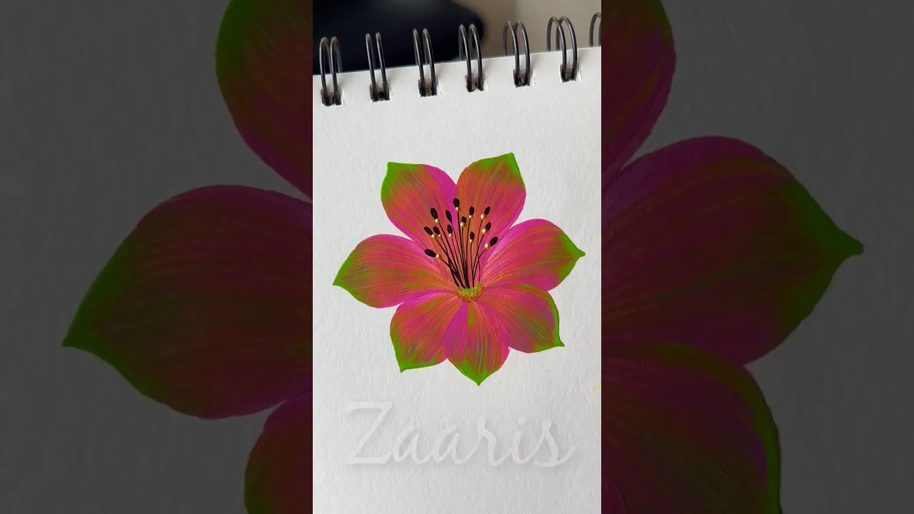 72 🩷PINK flower🌺 acrylic 🖌️🎨 #shorts #viral #pink #flowers #floraart #art #flowerportrait #acrylic