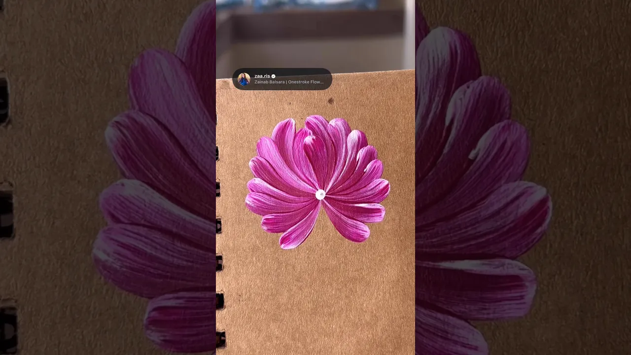 379 Quick and easy flower painting idea #flowerdrawing #acrylic #beautifulflowers #brushstrokes