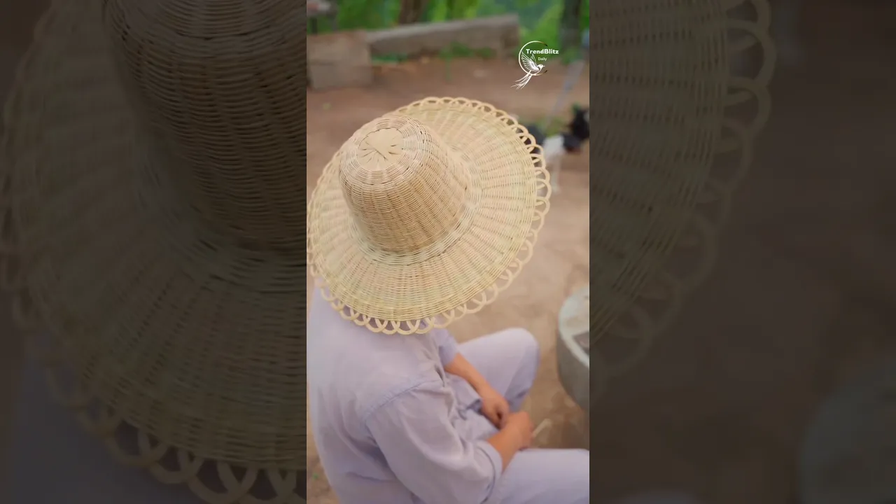 Master Hand Weaving a Traditional Bamboo Hat 🌿 Ancient Chinese Craftsmanship Process