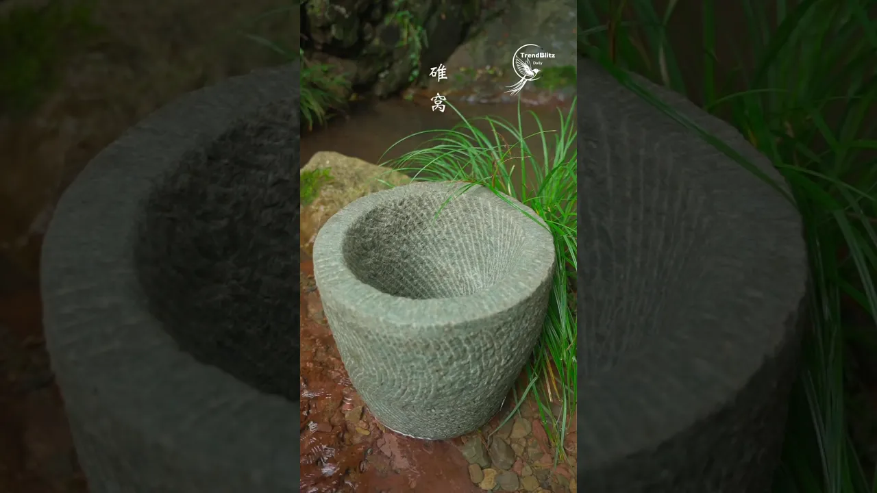 ◉ Ancient Stone Carving Restores a Traditional Farmhouse Mortar & Pestle by Hand
