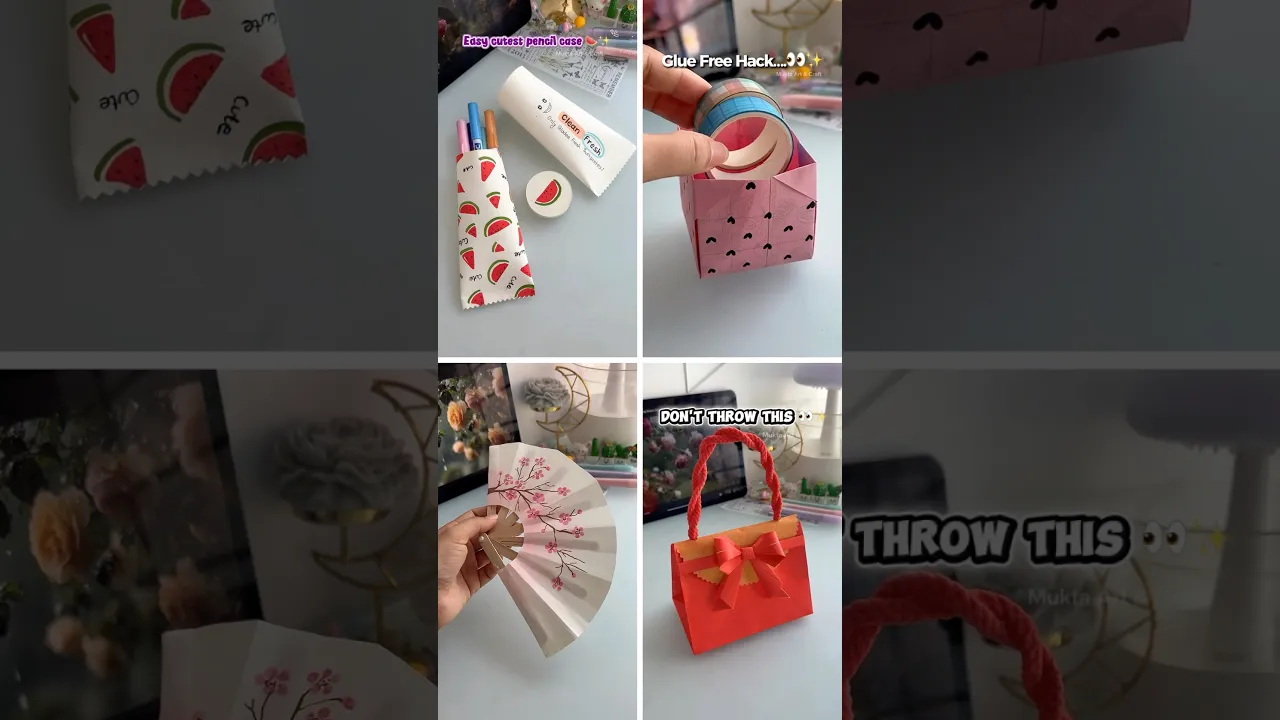 4 easy Craft ideas👀✨ #shorts #art #diy #craft #youtubeshorts