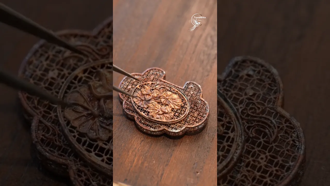 Ruyi Lock Filigree Inlay Art ｜ Chinese Intangible Cultural Heritage Handmade Craft