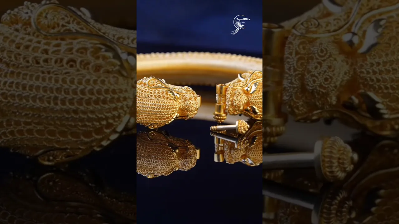 Qing Dynasty Gold Filigree Dragon Bangles ✨ Rare Antique Luxury Craft Masterpiece