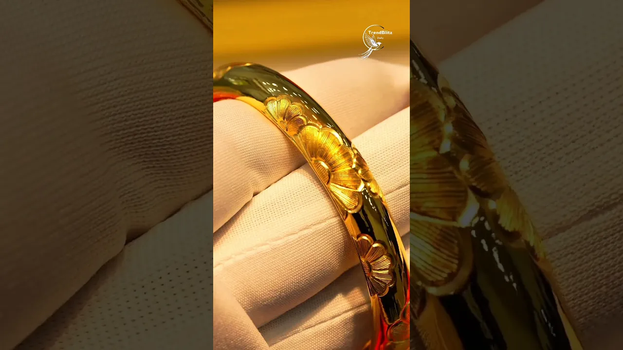 ✧ Hand Carved 160g Sunflower Gold Bracelet Revealed ｜ Luxury Gold Craftsmanship Process
