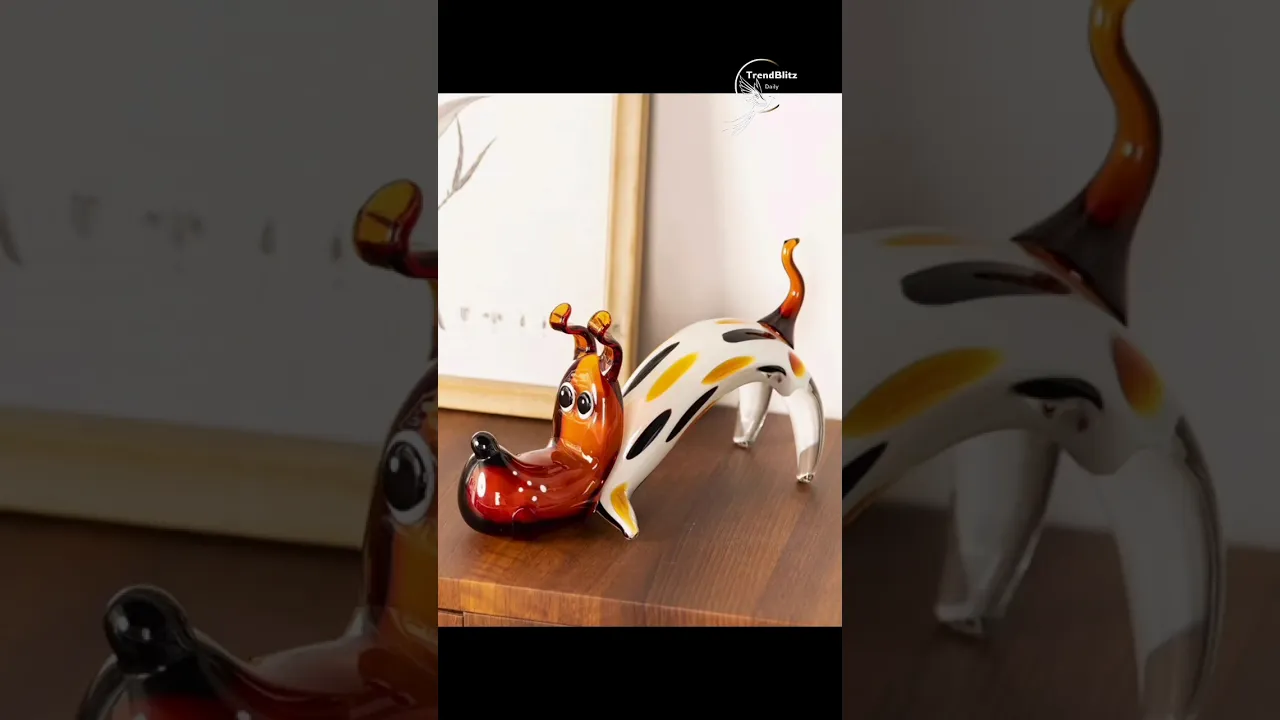 Crystal Guardian Dog Figurines Handcrafted by Artisans ｜ Rare Heritage Home Décor