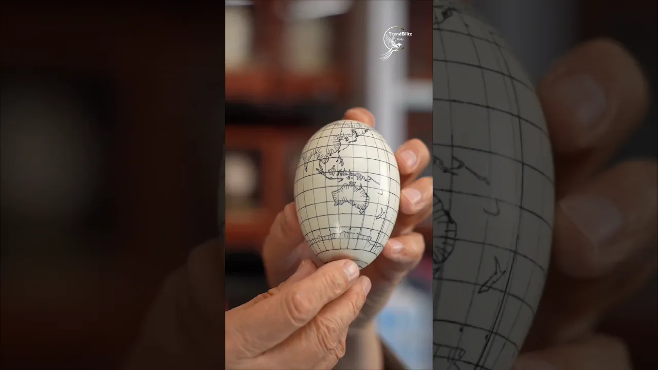 Intricate Egg Carving Art — Every Cut Demands Precision & Traditional Skill ✨