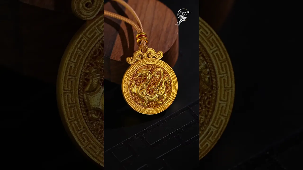 Which Zodiac Animal Talisman Is This？ Dragon Gold Craft with Intangible Heritage Blessings